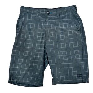 Billabong Submersibles Hybrid Shorts Mens 29 Gray Windowpane Plaid Surf Golf